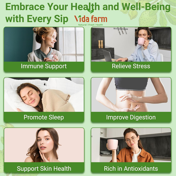 Soursop Leaves Tea Bag, Pure and Natural Soursop Graviola Leaves for Digestion, Boosting Immune, Improving Sleep & Skin Health - Hojas De Guanabana Tea（50 Teabags/1Pack)